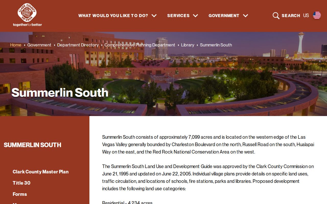 Summerlin South residents directory land-use library record