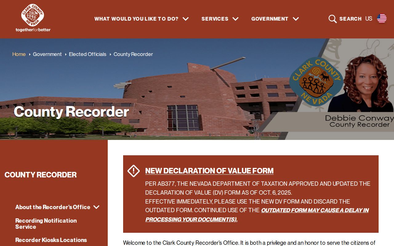 Summerlin South previous residents research through the Clark County Recorder office records-access page