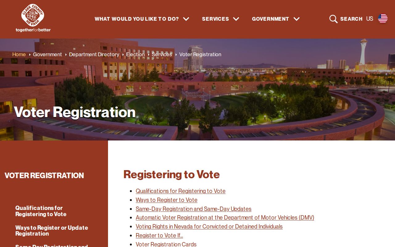 Summerlin South resident lookup using Clark County Registered Voter Services
